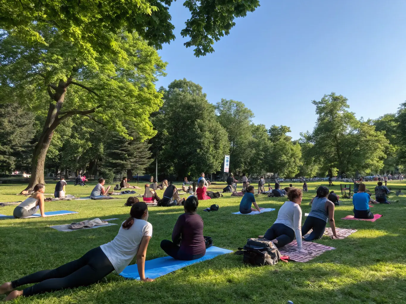 A diverse group of people engaging in various wellness activities, such as yoga, healthy cooking, and outdoor exercise, symbolizing the accessibility of Wellness For All.